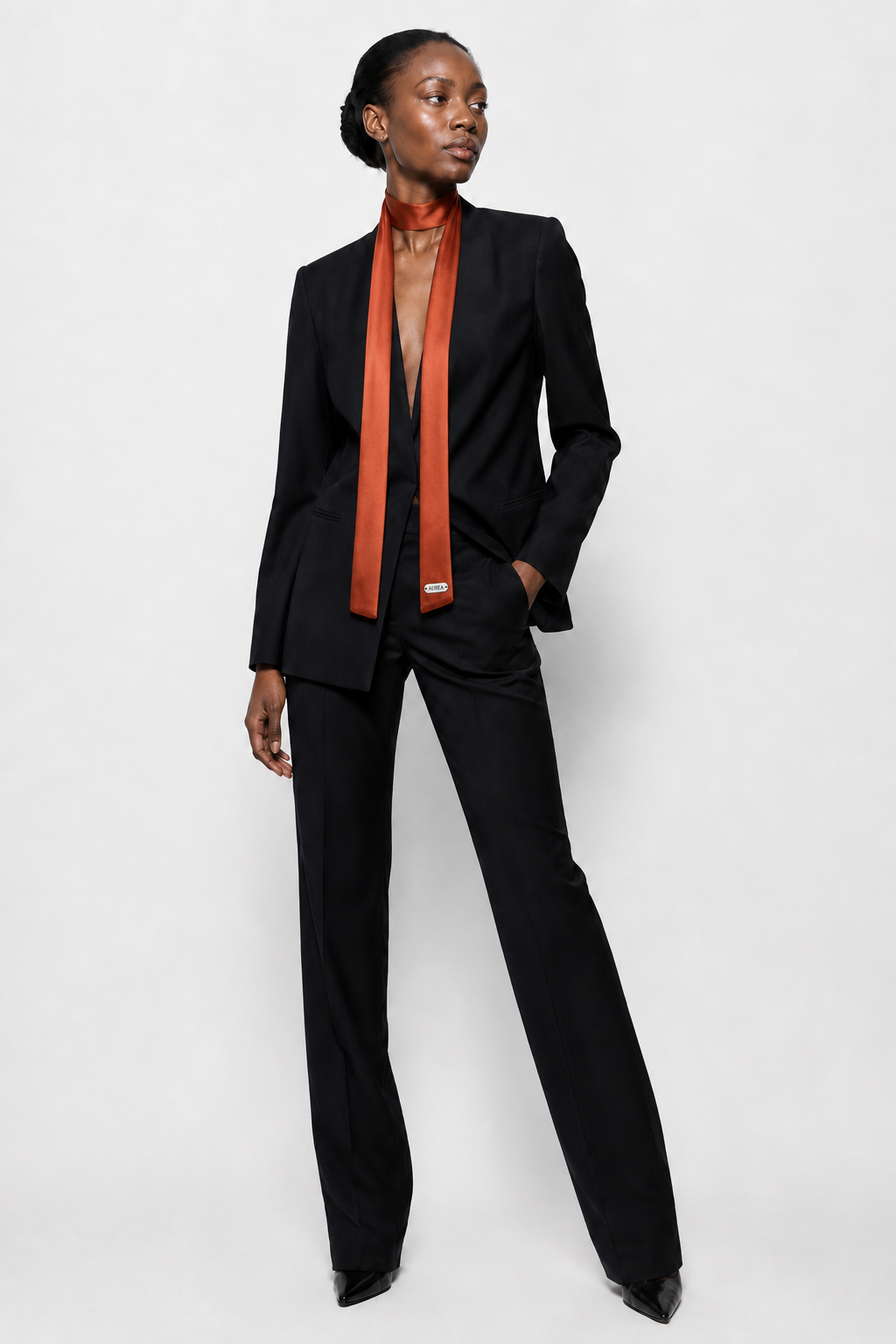 AUREA Sienna Skinny Silk-Touch Scarf
