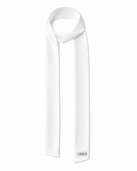 AUREA Pearl Silk Skinny Scarf